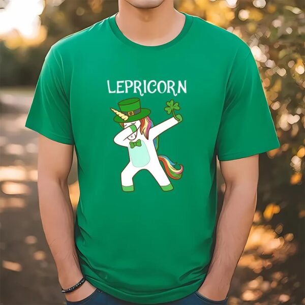 Dabbing Lepricorn Irish Unicorn Patricks Day T-Shirt