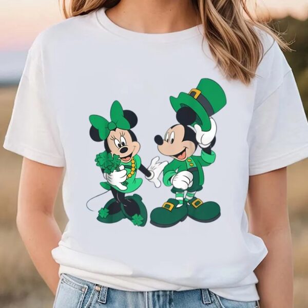 Disney Leprechaun Mickey Minnie Shamrock St. Patricks Day Premium T-Shirt