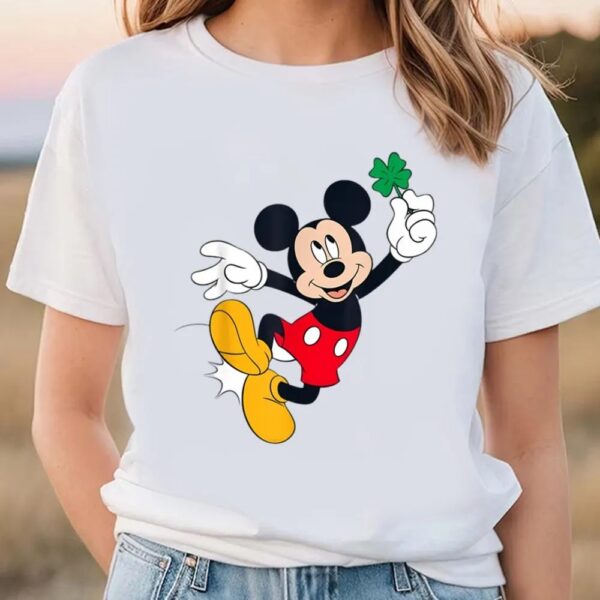 Disney Mickey Mouse Heel Click Shamrock St Patrick’s Day T-Shirt