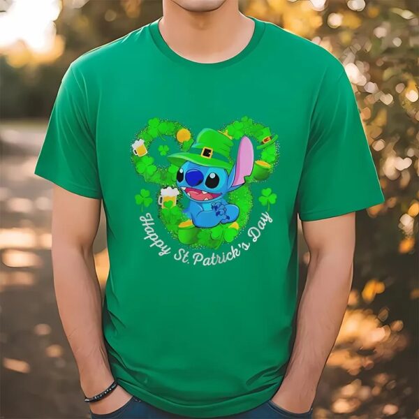 Disney Mickey Stitch Irish Stitch Happy St. Patrick’s Day T-Shirt