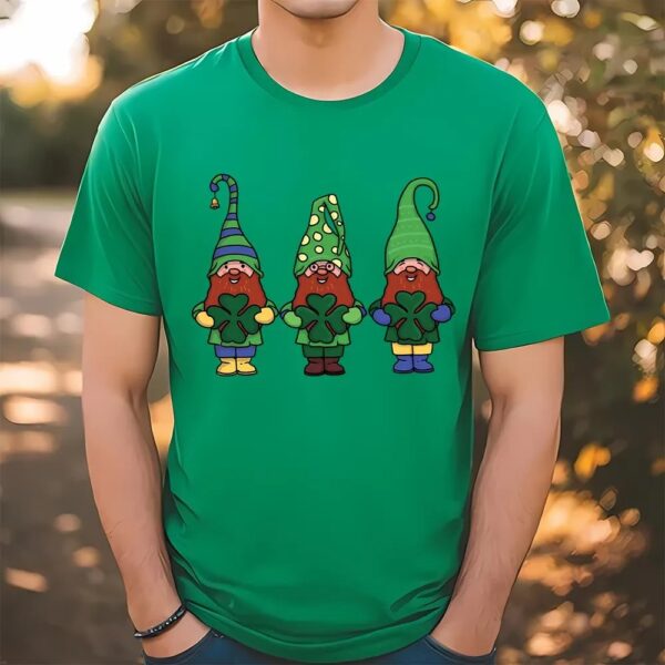 Gnomes With Shamrocks Patricks Day T-Shirt