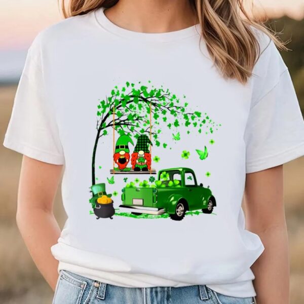 Green Gnomes Truck Shamrock Happy Saint Patrick’s Day T-Shirt T-Shirt