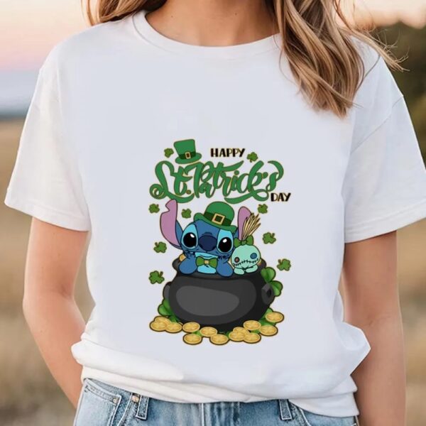 Happy Patrick Day, St Patricks Day T-Shirt, Stitch Shamrock T-Shirt