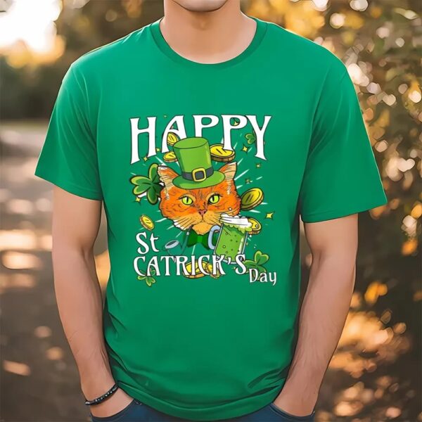 Happy St Catricks Day Lucky Cat T-Shirt