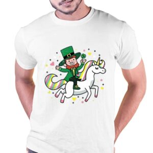 Leprechaun Riding A Unicorn T-ShirtFunny…