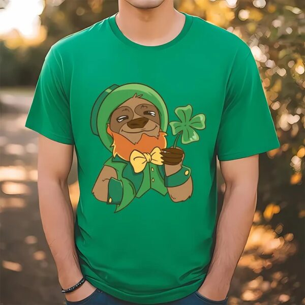 Leprechaun Sloth Cute St Patrick’s Day Animal Graphic T-Shirt