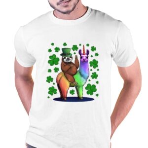 Leprechaun Sloth Riding Llama Unicorn…