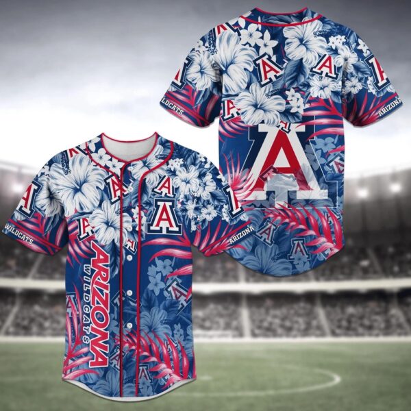 NCAA Arizona Wildcats Baseball Jersey Shirt Flower