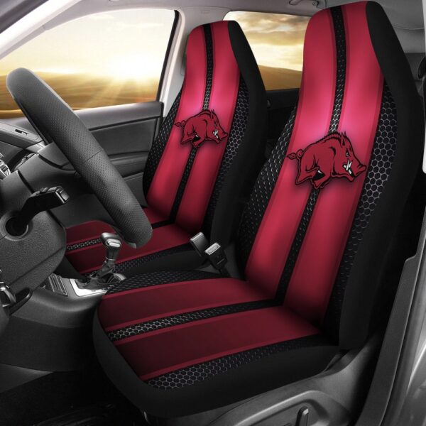 NCAA Arkansas Razorbacks Car Seat Covers Incredible Line Pattern