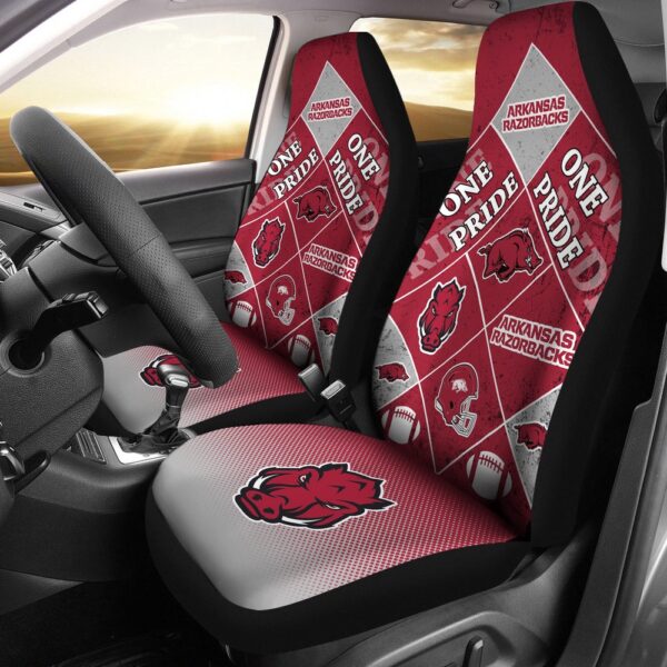 NCAA Arkansas Razorbacks Car Seat Covers Pride Flag