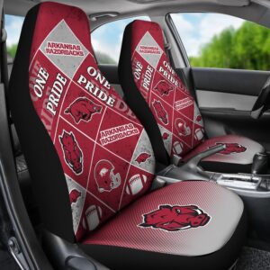 NCAA Arkansas Razorbacks Car Seat Covers Pride Flag 2