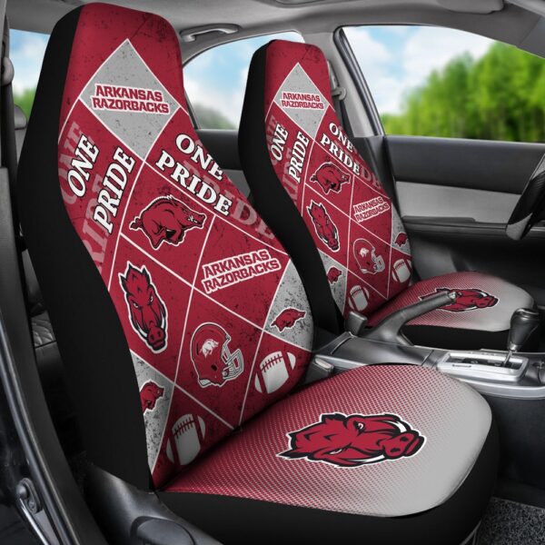 NCAA Arkansas Razorbacks Car Seat Covers Pride Flag