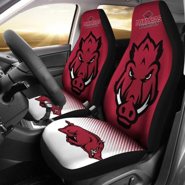 NCAA Arkansas Razorbacks Car Seat Covers Red White