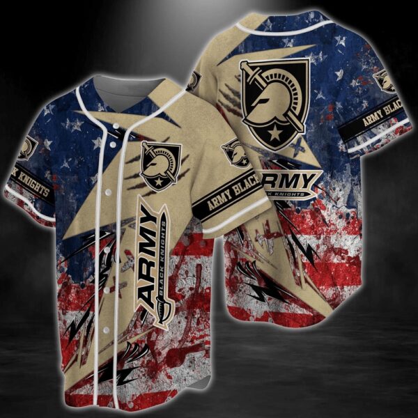 NCAA Army Black Knights Baseball Jersey Shirt US Flag