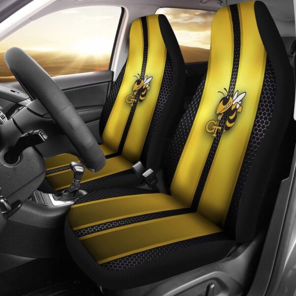 NCAA Georgia Tech Car Seat Covers Yellow Jackets Incredible Line Pattern