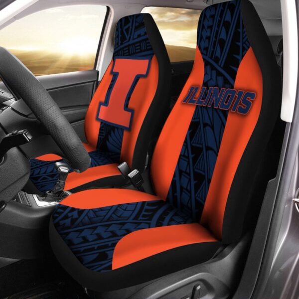 NCAA Illinois Fighting Illini Car Seat Covers Sporty Decor for Your Drive