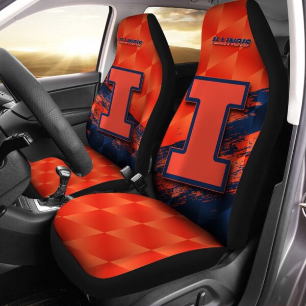 NCAA Illinois Fighting Illini Car Seat Covers Upgrade Your Commute Vibes