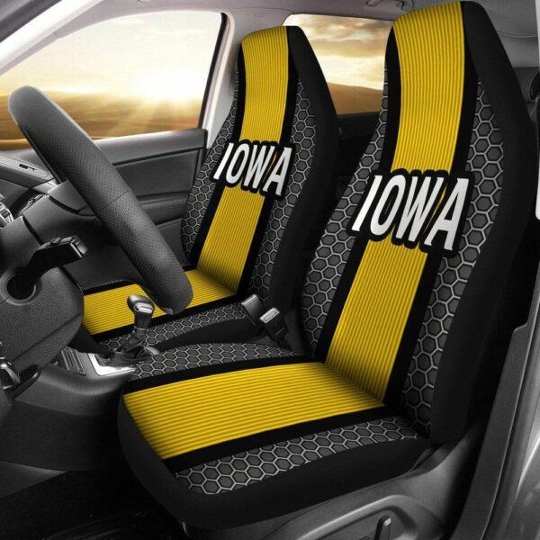 NCAA Iowa Hawkeyes Car Seat Covers Black Gold