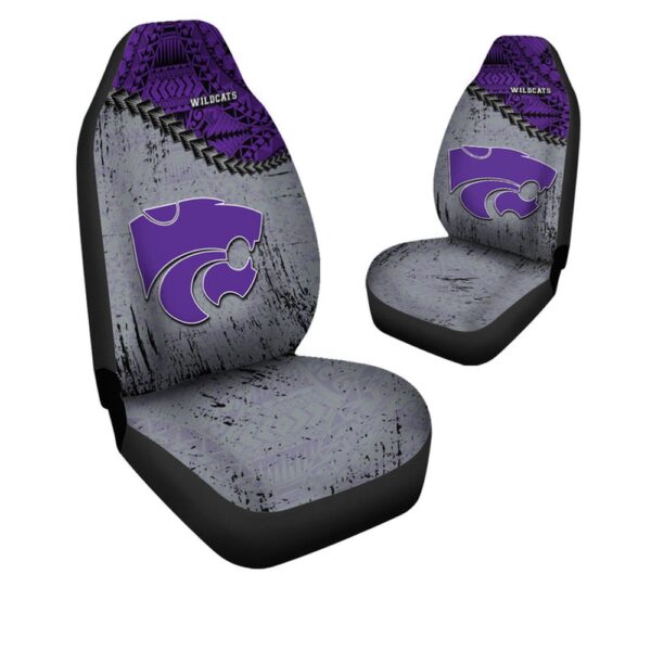 NCAA Kansas State Wildcats Car Seat Covers  Silver Purple Polynesian