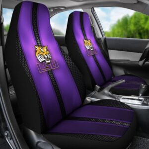 NCAA LSU Tigers Car Seat Covers Incredible Line Pattern 2