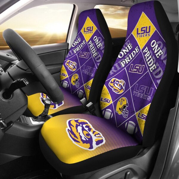 NCAA LSU Tigers Car Seat Covers Pride Flag