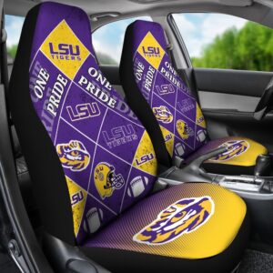 NCAA LSU Tigers Car Seat Covers Pride Flag 2