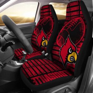 NCAA Louisville Cardinals Car Seat Covers Red Black 1