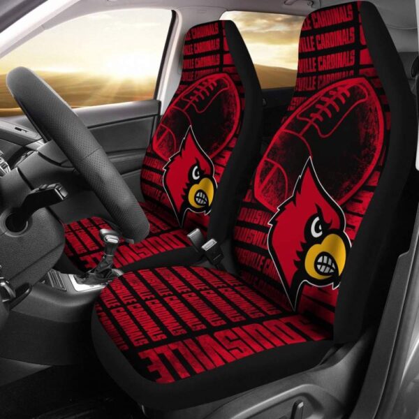 NCAA Louisville Cardinals Car Seat Covers Red Black