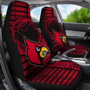 NCAA Louisville Cardinals Car Seat Covers Red Black 2