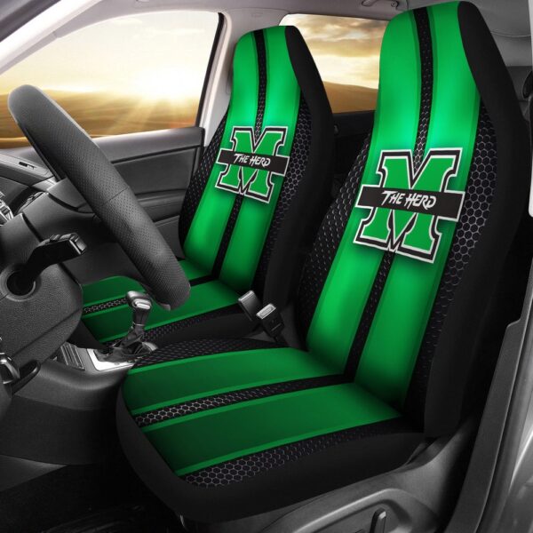 NCAA Marshall Thundering Herd Car Seat Covers Incredible Line Pattern