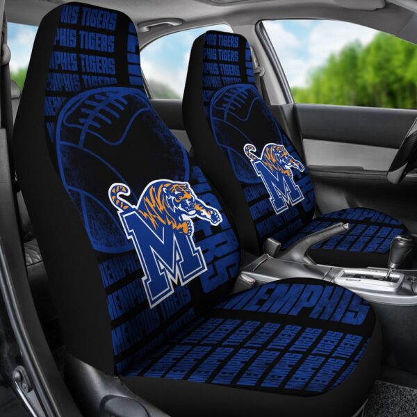 NCAA Memphis Tigers Car Seat Covers Blue Black Rugby Ball