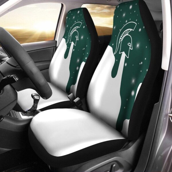 NCAA Michigan State Spartans Car Seat Covers White Green