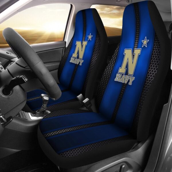 NCAA Navy Midshipmen Car Seat Covers Incredible Line Pattern