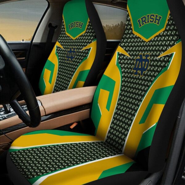 NCAA Notre Dame Fighting Irish Car Seat Covers Gold Green