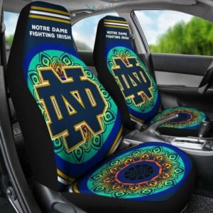 NCAA Notre Dame Fighting Irish Car Seat Covers Green Blue 2