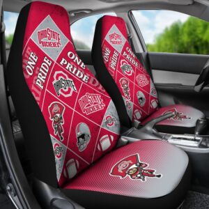 NCAA Ohio State Buckeyes Car Seat Covers Pride Flag 2