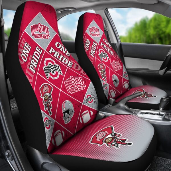 NCAA Ohio State Buckeyes Car Seat Covers Pride Flag