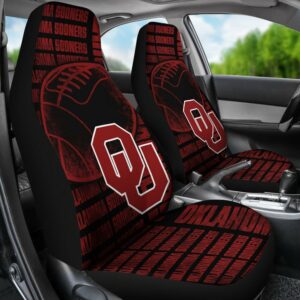 NCAA Oklahoma Sooners Car Seat Covers Black Crimson 2