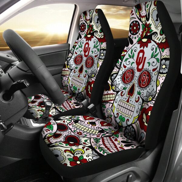 NCAA Oklahoma Sooners Car Seat Covers Skull