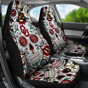 NCAA Oklahoma Sooners Car Seat Covers Skull 2