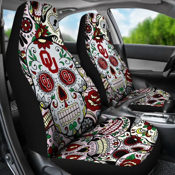 NCAA Oklahoma Sooners Car Seat Covers Skull