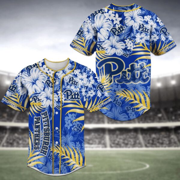 NCAA Pittsburgh Panthers Baseball Jersey Shirt Flower