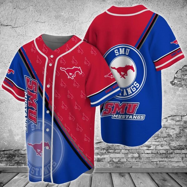 NCAA SMU Mustangs Baseball Jersey Shirt Streetwise Homerun