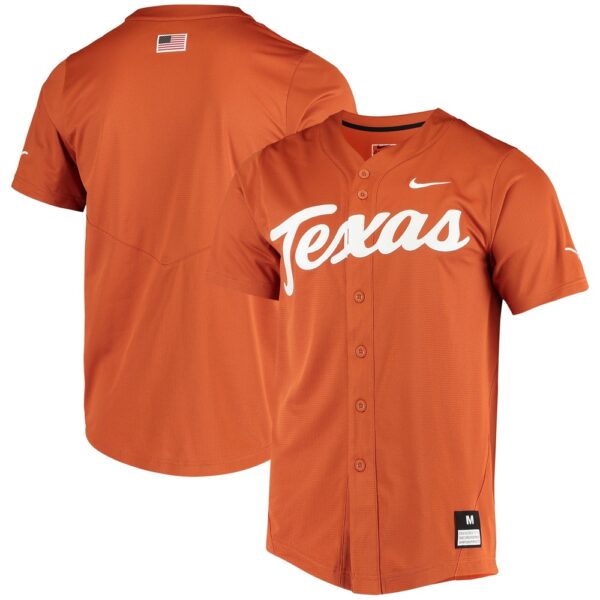 NCAA Texas Longhorns Baseball Jersey Shirt Metropolitan Victory Style