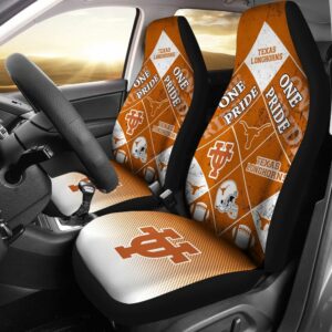 NCAA Texas Longhorns Car Seat Covers Orange White 1