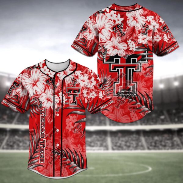 NCAA Texas Tech Red Raiders Baseball Jersey Shirt Flower