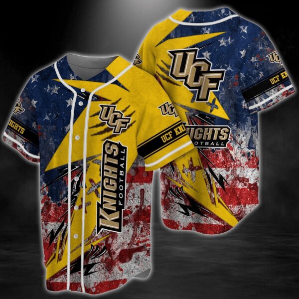 NCAA UCF Knights Baseball Jersey Shirt US Flag