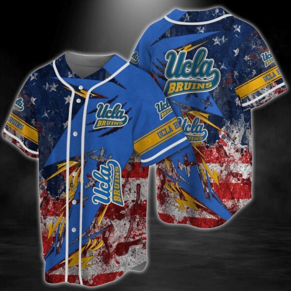 NCAA UCLA Bruins Baseball Jersey Shirt US Flag