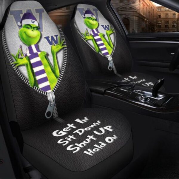 NCAA Washington Huskies Car Seat Covers The Grinch Christmas