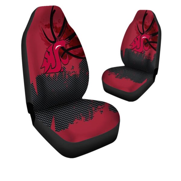 NCAA Washington State Cougars Car Seat Covers Red Grunge Pattern